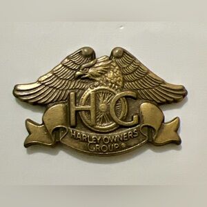 Harley Davison Owners Group Gold Eagle Emblem double pin 1993 HOG motorcycle